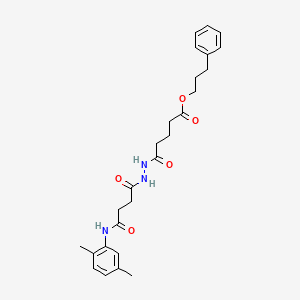 3-Phenylpropyl 5-(2-{4-[(2,5-dimethylphenyl)amino]-4-oxobutanoyl}hydrazinyl)-5-oxopentanoate