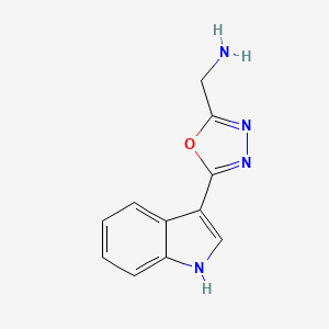 [5-(1H-indol-3-yl)-1,3,4-oxadiazol-2-yl]methanamine