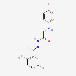 N-[(5-bromo-2-hydroxyphenyl)methylideneamino]-2-(4-fluoroanilino)acetamide