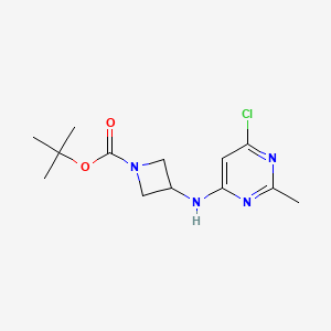molecular formula C13H19ClN4O2 B1480108 Tert-butyl 3-((6-chloro-2-methylpyrimidin-4-yl)amino)azetidine-1-carboxylate CAS No. 2097958-53-5