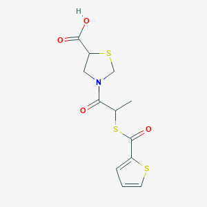 3-[2-(Thiophene-2-carbonylsulfanyl)propanoyl]-1,3-thiazolidine-5-carboxylic acid