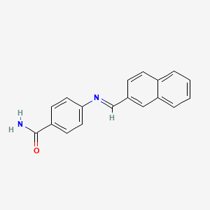 molecular formula C18H14N2O B14801137 4-{[(E)-naphthalen-2-ylmethylidene]amino}benzamide 