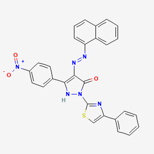 (4Z)-4-[2-(naphthalen-1-yl)hydrazinylidene]-5-(4-nitrophenyl)-2-(4-phenyl-1,3-thiazol-2-yl)-2,4-dihydro-3H-pyrazol-3-one