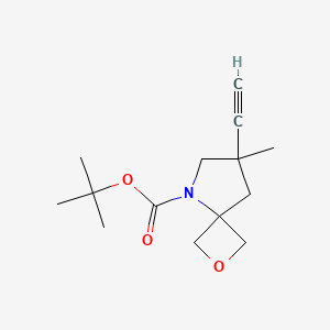 molecular formula C14H21NO3 B14801221 Tert-butyl 7-ethynyl-7-methyl-2-oxa-5-azaspiro[3.4]octane-5-carboxylate 