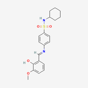 N-cyclohexyl-4-{[(E)-(2-hydroxy-3-methoxyphenyl)methylidene]amino}benzenesulfonamide