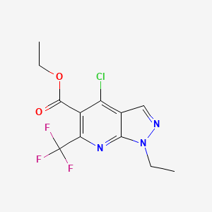 4-Chloro-1-ethyl-6-trifluoromethyl-1H-pyrazolo[3,4-B]pyridine-5-carboxylic acid ethyl ester