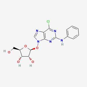 (2S,3R,4S,5R)-2-((6-Chloro-2-(phenylamino)-9H-purin-9-yl)oxy)-5-(hydroxymethyl)tetrahydrofuran-3,4-diol