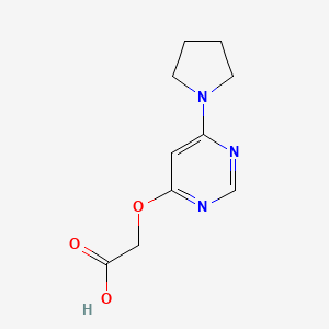molecular formula C10H13N3O3 B1480159 2-((6-(Pyrrolidin-1-yl)pyrimidin-4-yl)oxy)acetic acid CAS No. 2097967-45-6