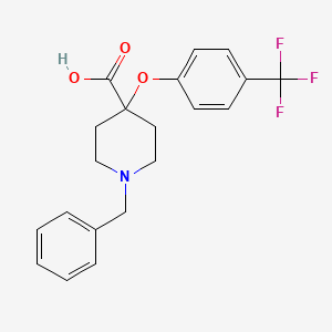 molecular formula C20H20F3NO3 B1480165 1-Benzyl-4-(4-(trifluoromethyl)phenoxy)piperidine-4-carboxylic acid CAS No. 2098077-03-1