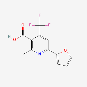 molecular formula C12H8F3NO3 B1480170 6-(呋喃-2-基)-2-甲基-4-(三氟甲基)烟酸 CAS No. 2097963-03-4