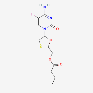 [5-(4-Amino-5-fluoro-2-oxopyrimidin-1-yl)-1,3-oxathiolan-2-yl]methyl butanoate