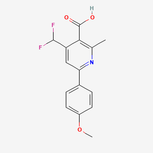 molecular formula C15H13F2NO3 B1480181 4-(Difluoromethyl)-6-(4-methoxyphenyl)-2-methylnicotinic acid CAS No. 2098117-72-5