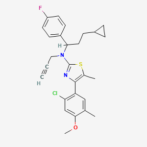 2-Thiazolamine, 4-(2-chloro-4-methoxy-5-methylphenyl)-N-[3-cyclopropyl-1-(4-fluorophenyl)propyl]-5-methyl-N-2-propynyl-