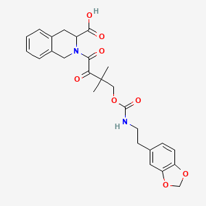 3-Isoquinolinecarboxylic acid, 2-[4-[[[[2-(1,3-benzodioxol-5-yl)ethyl]amino]carbonyl]oxy]-3,3-dimethyl-1,2-dioxobutyl]-1,2,3,4-tetrahydro-