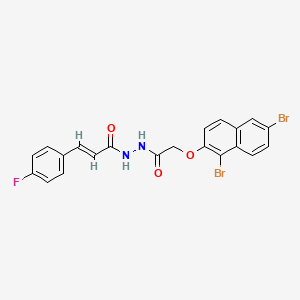 (2E)-N'-{[(1,6-dibromonaphthalen-2-yl)oxy]acetyl}-3-(4-fluorophenyl)prop-2-enehydrazide