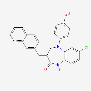 7-Chloro-5-(4-hydroxyphenyl)-1-methyl-3-(naphthalen-2-ylmethyl)-3,4-dihydro-1,5-benzodiazepin-2-one