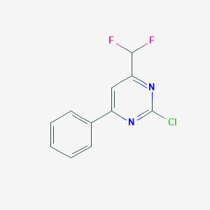 molecular formula C11H7ClF2N2 B1480212 2-Chloro-4-(difluoromethyl)-6-phenylpyrimidine CAS No. 1271476-46-0