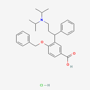 molecular formula C29H36ClNO3 B14802141 (+)-N,N-Diisopropyl-3-(2-benzyloxy-5-carboxyphenyl)-3-phenylpropylamine hydrochloride 