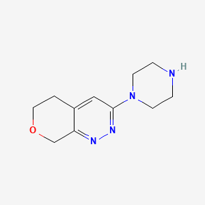 molecular formula C11H16N4O B1480217 3-(piperazin-1-yl)-5,8-dihydro-6H-pyrano[3,4-c]pyridazine CAS No. 2098004-49-8