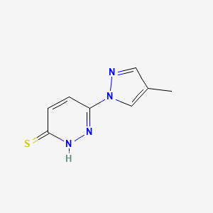 molecular formula C8H8N4S B1480221 6-(4-methyl-1H-pyrazol-1-yl)pyridazine-3-thiol CAS No. 2098005-27-5