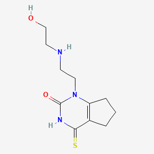 molecular formula C11H17N3O2S B1480227 1-(2-((2-hydroxyethyl)amino)ethyl)-4-thioxo-1,3,4,5,6,7-hexahydro-2H-cyclopenta[d]pyrimidin-2-one CAS No. 2098137-39-2
