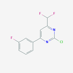 molecular formula C11H6ClF3N2 B1480229 2-Chloro-4-(difluoromethyl)-6-(3-fluorophenyl)pyrimidine CAS No. 1271474-99-7