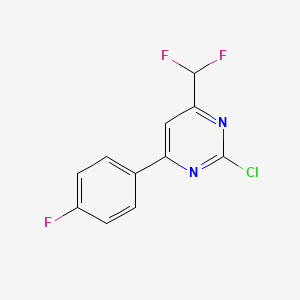 molecular formula C11H6ClF3N2 B1480230 2-Chloro-4-(difluoromethyl)-6-(4-fluorophenyl)pyrimidine CAS No. 1271474-52-2