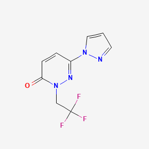 molecular formula C9H7F3N4O B1480238 6-(1H-pyrazol-1-yl)-2-(2,2,2-trifluoroethyl)pyridazin-3(2H)-one CAS No. 2097979-03-6