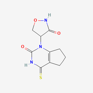 molecular formula C10H11N3O3S B1480240 4-(2-oxo-4-thioxo-2,3,4,5,6,7-hexahydro-1H-cyclopenta[d]pyrimidin-1-yl)isoxazolidin-3-one CAS No. 2097944-79-9