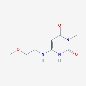 molecular formula C9H15N3O3 B1480243 6-((1-methoxypropan-2-yl)amino)-3-methylpyrimidine-2,4(1H,3H)-dione CAS No. 2097978-55-5