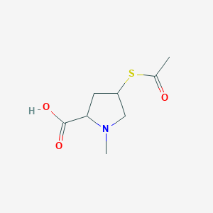 4-Acetylsulfanyl-1-methylpyrrolidine-2-carboxylic acid