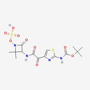 tert-butyl N-[4-[2-[(2,2-dimethyl-4-oxo-1-sulfooxyazetidin-3-yl)amino]-2-oxoacetyl]-1,3-thiazol-2-yl]carbamate