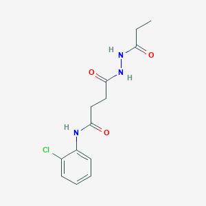 N-(2-chlorophenyl)-4-oxo-4-(2-propanoylhydrazinyl)butanamide