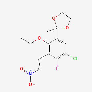 2-[5-Chloro-2-ethoxy-4-fluoro-3-(2-nitroethenyl)phenyl]-2-methyl-1,3-dioxolane