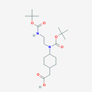 Cyclohexaneacetic acid, 4-[[(1,1-dimethylethoxy)carbonyl][2-[[(1,1-dimethylethoxy)carbonyl]amino]ethyl]amino]-, trans-