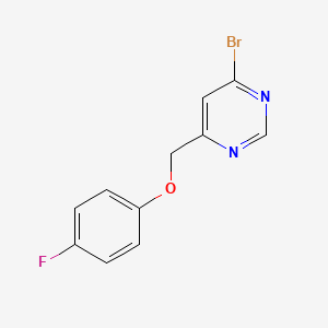 molecular formula C11H8BrFN2O B1480260 4-Bromo-6-((4-fluorophenoxy)methyl)pyrimidine CAS No. 2092063-17-5