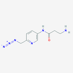 molecular formula C9H12N6O B14802606 picolyl-azide-NH2 