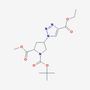 1-tert-butyl 2-methyl 4-[4-(ethoxycarbonyl)-1H-1,2,3-triazol-1-yl]pyrrolidine-1,2-dicarboxylate