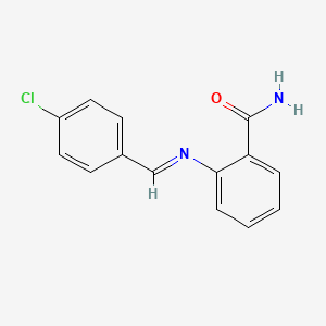 2-{[(E)-(4-chlorophenyl)methylidene]amino}benzamide