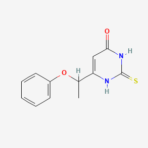 molecular formula C12H12N2O2S B1480266 6-(1-phenoxyethyl)-2-thioxo-2,3-dihydropyrimidin-4(1H)-one CAS No. 2098024-68-9