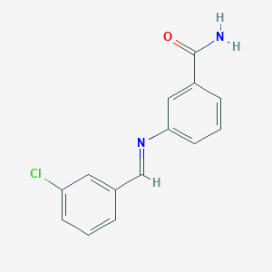 3-{[(E)-(3-chlorophenyl)methylidene]amino}benzamide