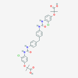 2-[4-[[4-[[4-[[4-(2-Carboxypropan-2-yloxy)-2-chlorophenyl]carbamoylamino]phenyl]methyl]phenyl]carbamoylamino]-3-chlorophenoxy]-2-methylpropanoic acid