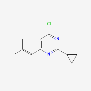 molecular formula C11H13ClN2 B1480289 4-Chloro-2-cyclopropyl-6-(2-methylprop-1-en-1-yl)pyrimidine CAS No. 2092801-15-3