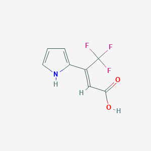 molecular formula C8H6F3NO2 B14802926 4,4,4-trifluoro-3-(1H-pyrrol-2-yl)but-2-enoic acid 