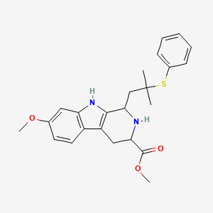 methyl 7-methoxy-1-(2-methyl-2-phenylsulfanylpropyl)-2,3,4,9-tetrahydro-1H-pyrido[3,4-b]indole-3-carboxylate