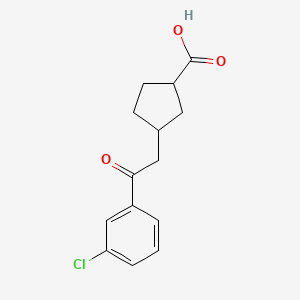 cis-3-[2-(3-Chlorophenyl)-2-oxoethyl]-cyclopentane-1-carboxylic acid