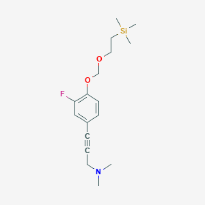 molecular formula C17H26FNO2Si B14803032 2-Propyn-1-amine, 3-[3-fluoro-4-[[2-(trimethylsilyl)ethoxy]methoxy]phenyl]-N,N-dimethyl- 