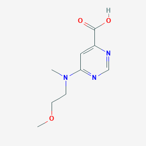 molecular formula C9H13N3O3 B1480307 6-((2-Methoxyethyl)(methyl)amino)pyrimidine-4-carboxylic acid CAS No. 1880315-39-8