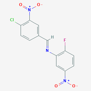 N-[(E)-(4-chloro-3-nitrophenyl)methylidene]-2-fluoro-5-nitroaniline