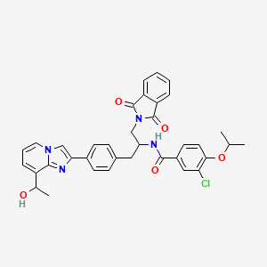 3-chloro-N-[1-(1,3-dioxoisoindol-2-yl)-3-[4-[8-(1-hydroxyethyl)imidazo[1,2-a]pyridin-2-yl]phenyl]propan-2-yl]-4-propan-2-yloxybenzamide